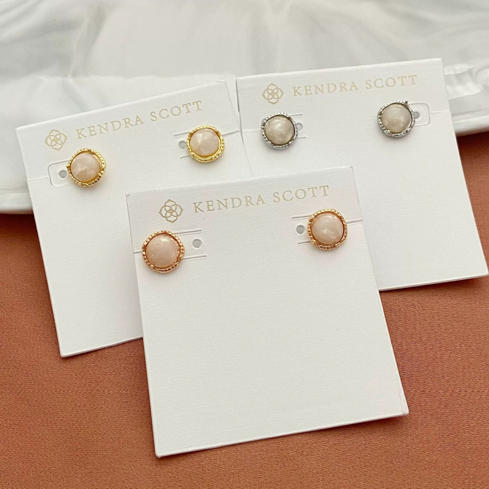 Tory Burch Geometric Round Stud Earrings Metal